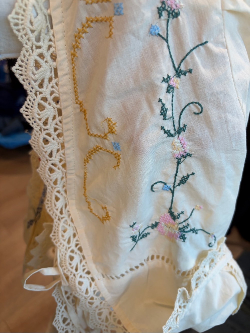 Jennifer & Grace Embroidered Cotton Boho Jacket Ivory Crochet Lace XL NWT - Picture 7 of 10